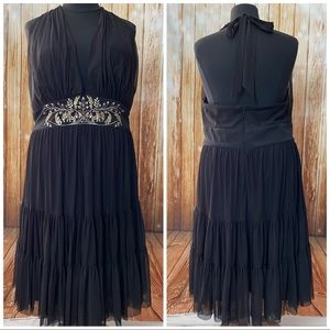 Black semi-formal dress Maggy London plus beads
